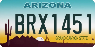 AZ license plate BRX1451