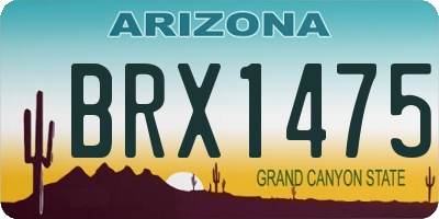 AZ license plate BRX1475