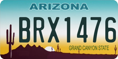 AZ license plate BRX1476