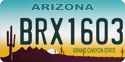 AZ license plate BRX1603