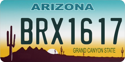 AZ license plate BRX1617