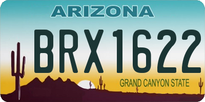 AZ license plate BRX1622