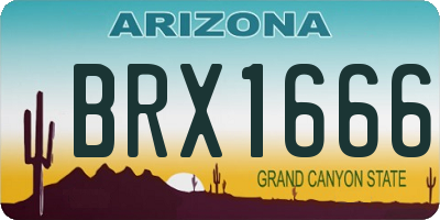 AZ license plate BRX1666