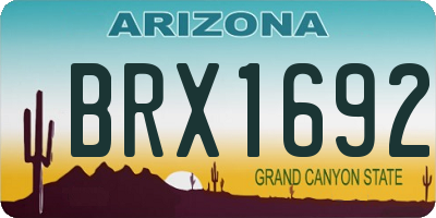 AZ license plate BRX1692