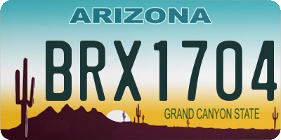 AZ license plate BRX1704