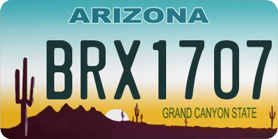 AZ license plate BRX1707