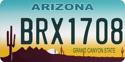 AZ license plate BRX1708