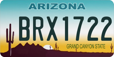 AZ license plate BRX1722