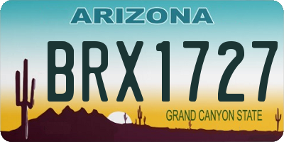 AZ license plate BRX1727
