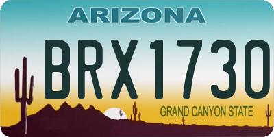 AZ license plate BRX1730