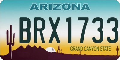 AZ license plate BRX1733