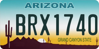 AZ license plate BRX1740