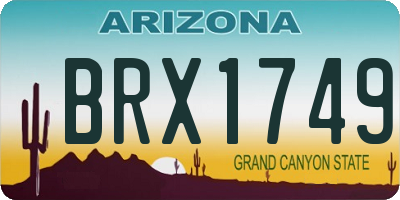 AZ license plate BRX1749