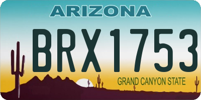 AZ license plate BRX1753