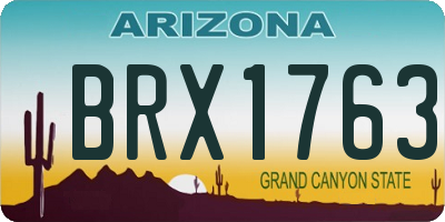 AZ license plate BRX1763