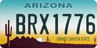 AZ license plate BRX1776