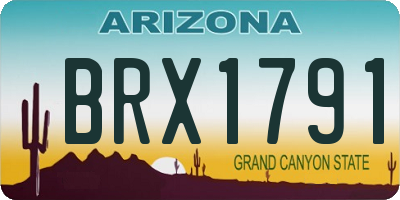 AZ license plate BRX1791