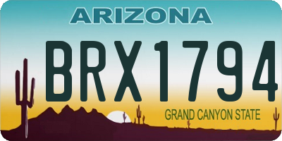 AZ license plate BRX1794