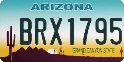 AZ license plate BRX1795