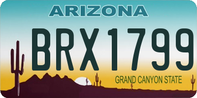 AZ license plate BRX1799