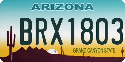 AZ license plate BRX1803