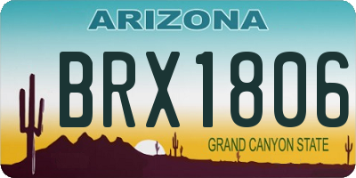 AZ license plate BRX1806