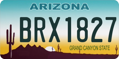 AZ license plate BRX1827