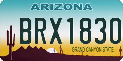 AZ license plate BRX1830