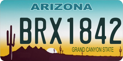 AZ license plate BRX1842