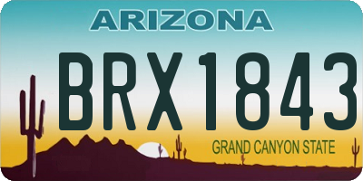AZ license plate BRX1843