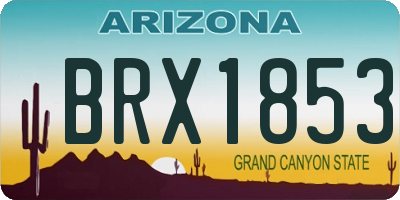 AZ license plate BRX1853