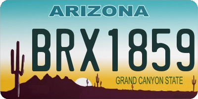 AZ license plate BRX1859