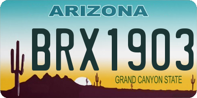 AZ license plate BRX1903