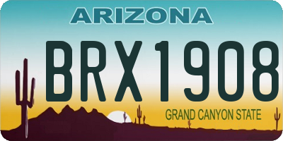 AZ license plate BRX1908