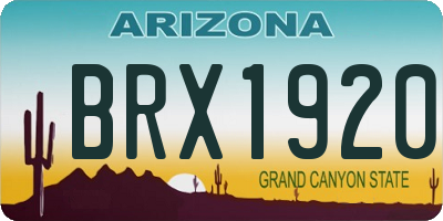 AZ license plate BRX1920