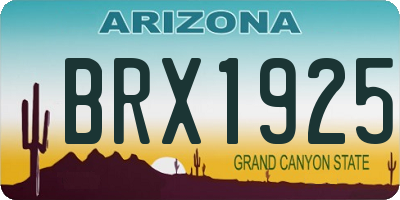 AZ license plate BRX1925