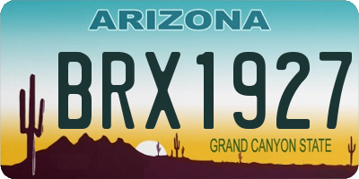 AZ license plate BRX1927