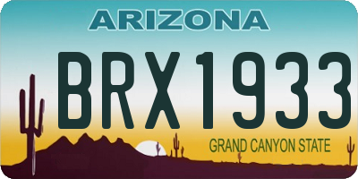 AZ license plate BRX1933