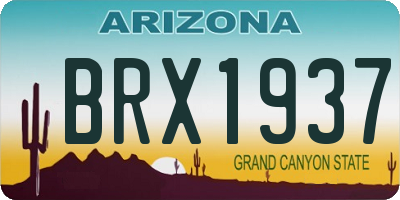 AZ license plate BRX1937