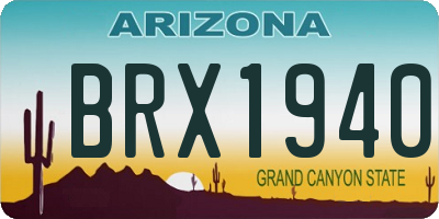 AZ license plate BRX1940