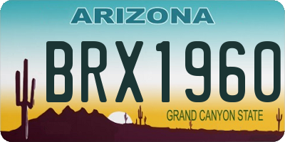 AZ license plate BRX1960