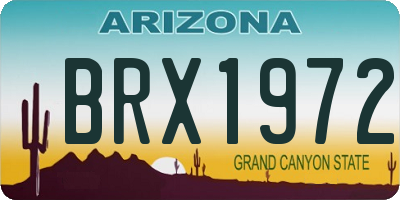 AZ license plate BRX1972