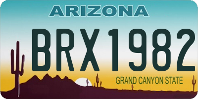AZ license plate BRX1982
