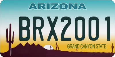 AZ license plate BRX2001