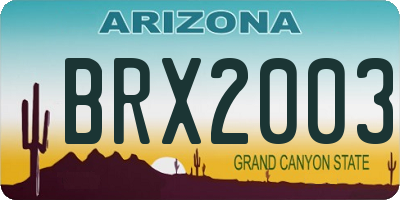 AZ license plate BRX2003