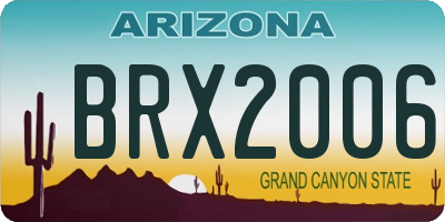 AZ license plate BRX2006