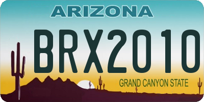 AZ license plate BRX2010