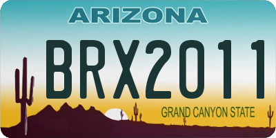 AZ license plate BRX2011