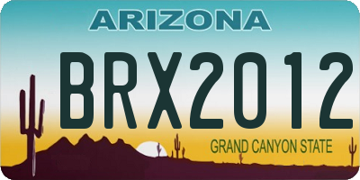 AZ license plate BRX2012