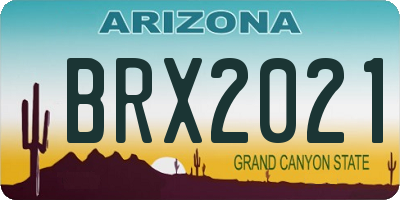 AZ license plate BRX2021